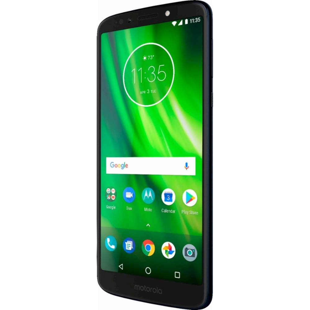 Left View: Motorola - Geek Squad Certified Refurbished Moto G6 with 32GB Memory Cell Phone (Unlocked) - Black