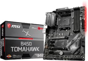 MSI - B450 TOMAHAWK (Socket AM4) USB 3.1 Gen 1 AMD Motherboard with LED Lighting - Front_Zoom