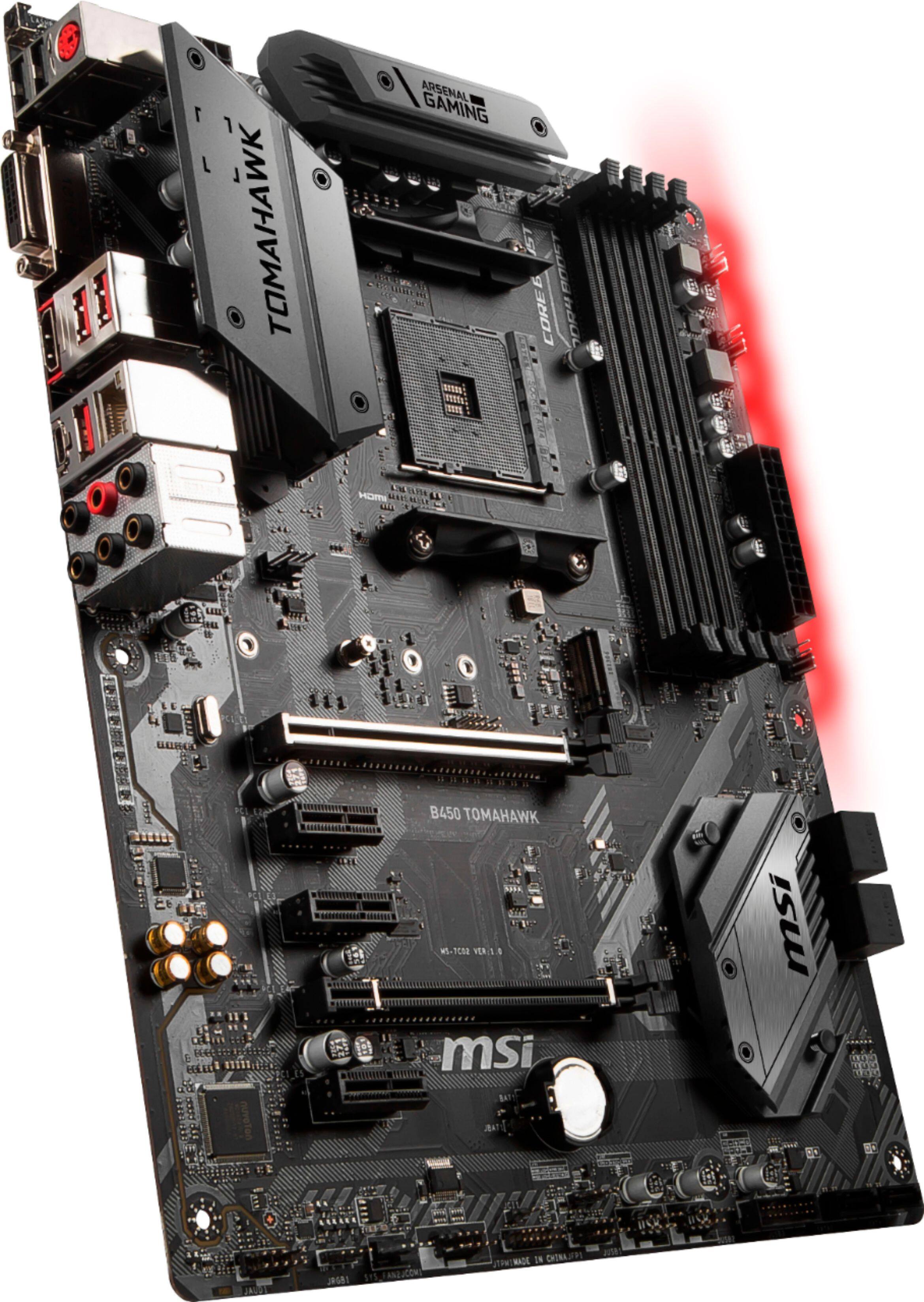 Alt View 14. MSI - B450 TOMAHAWK (Socket AM4) USB 3.1 Gen 1 AMD Motherboard with LED Lighting.