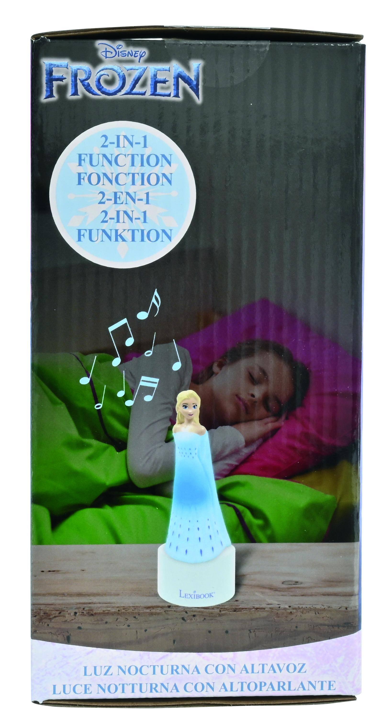 Disney FROZEN  
2-IN-1 FUNCTION  
FONCTION 2-EN-1  
2-IN-1 FUNKTION  

Luz Nocturna con Altavoz  
Luce Notturna con Altoparlante