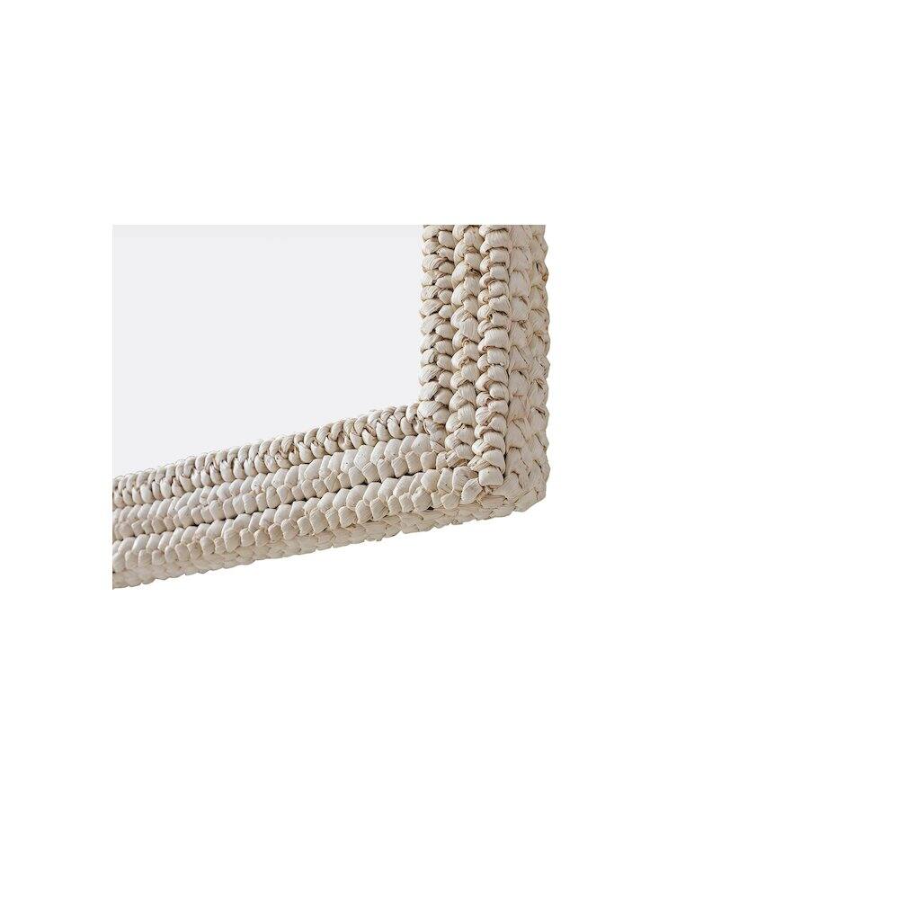 Left. Elegant Decor - Rectangle Cornhusk Mirror 30x42 in Linen White - Linen White.