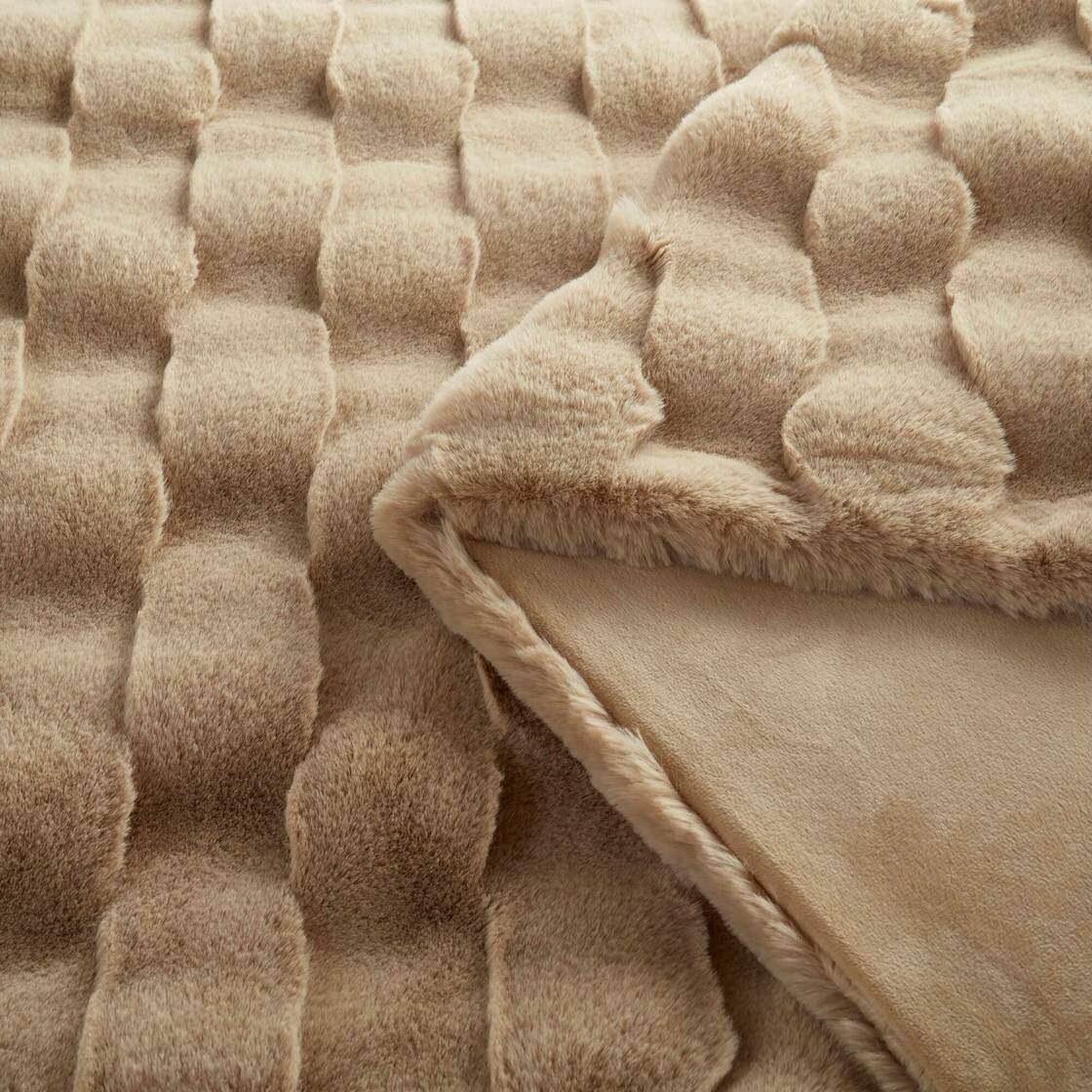 Alt View 5. Gracie Mills - Tullio Faux Fur Throw - Tan.