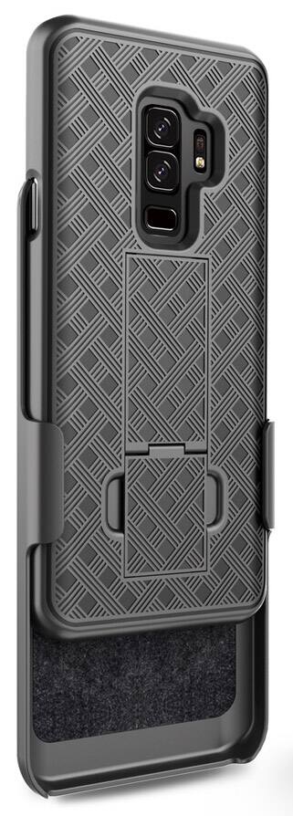 Alt View 9. Nakedcellphone - Case with Stand and Belt Clip Holster for Samsung Galaxy S9 Plus - Black.