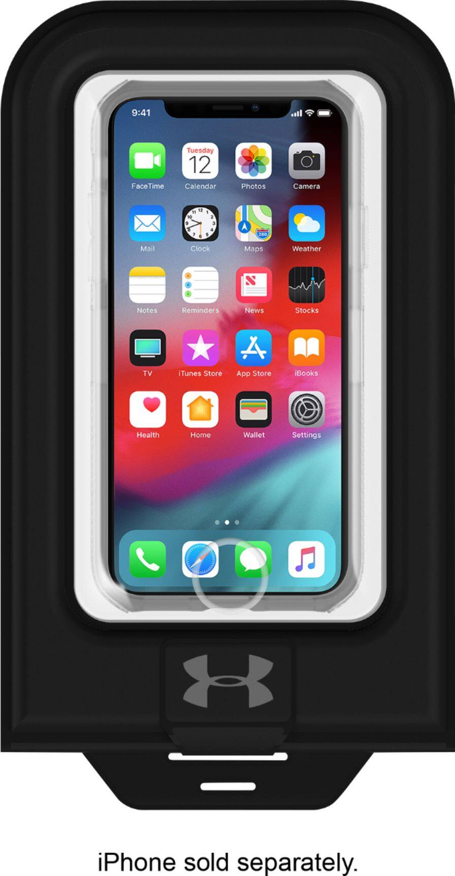 Front. Under Armour - Protect Dry Bag for Most Cell Phones - Black/Clear.