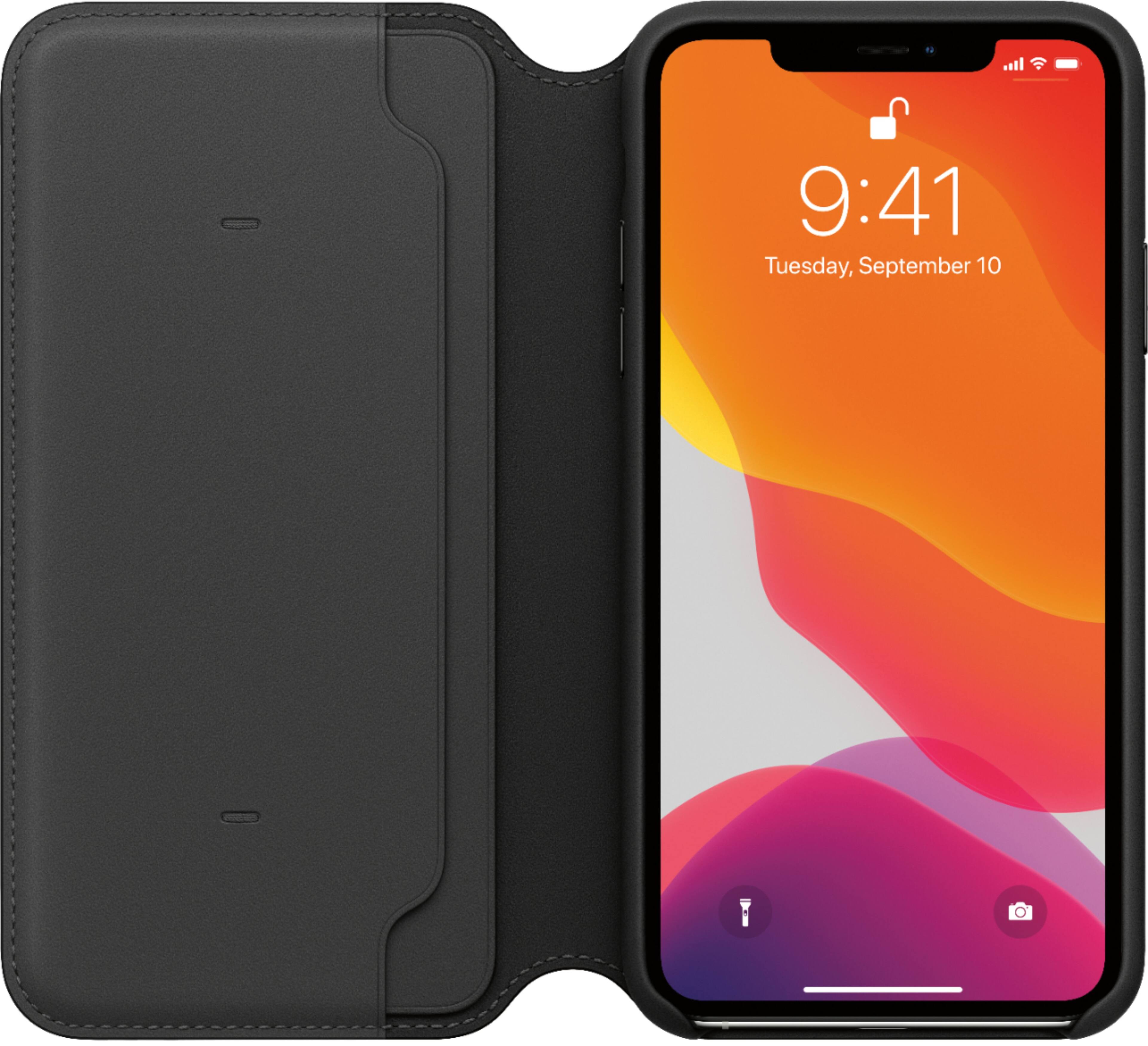 Alt View 12. Apple - iPhone 11 Pro Max Leather Folio - Black.