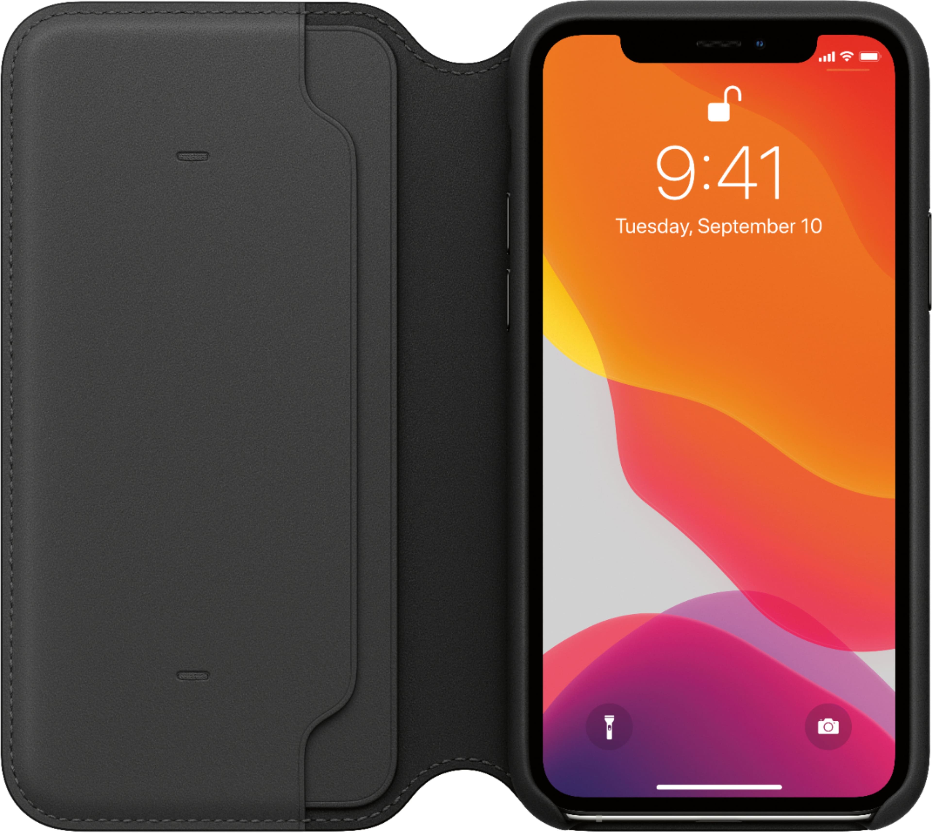 Best Buy: Apple iPhone 11 Pro Leather Folio Black MX062ZM/A