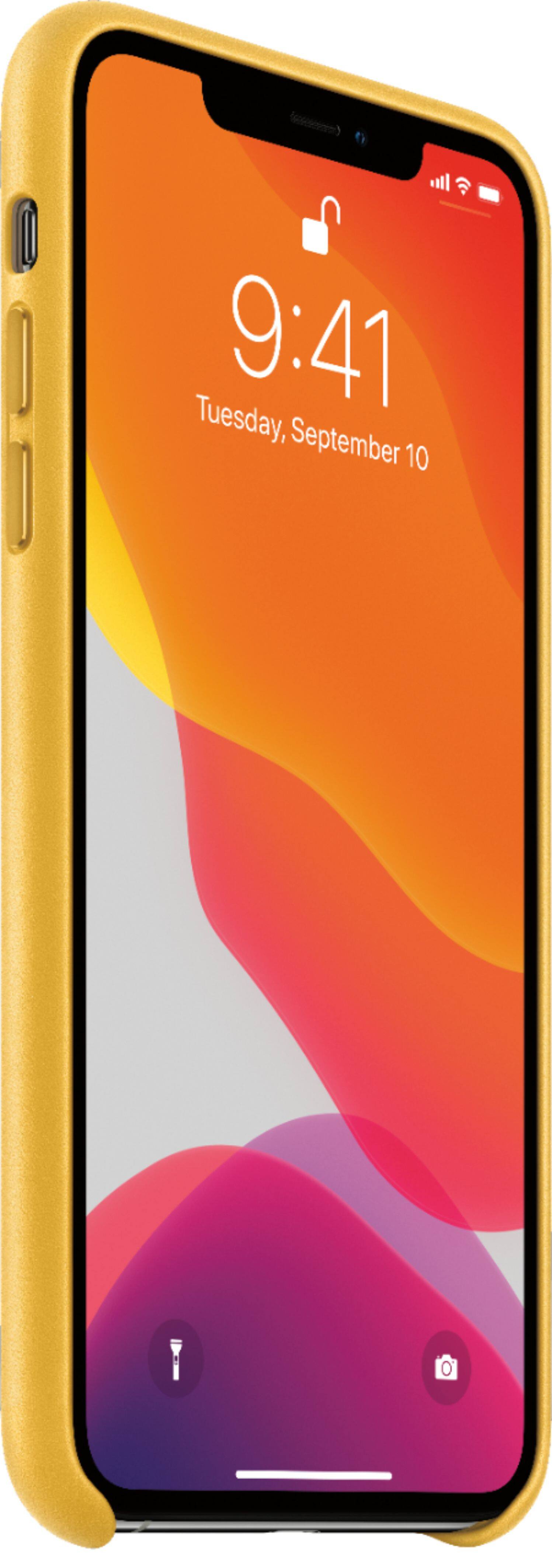 Alt View 11. Apple - iPhone 11 Pro Max Leather Case - Meyer Lemon.