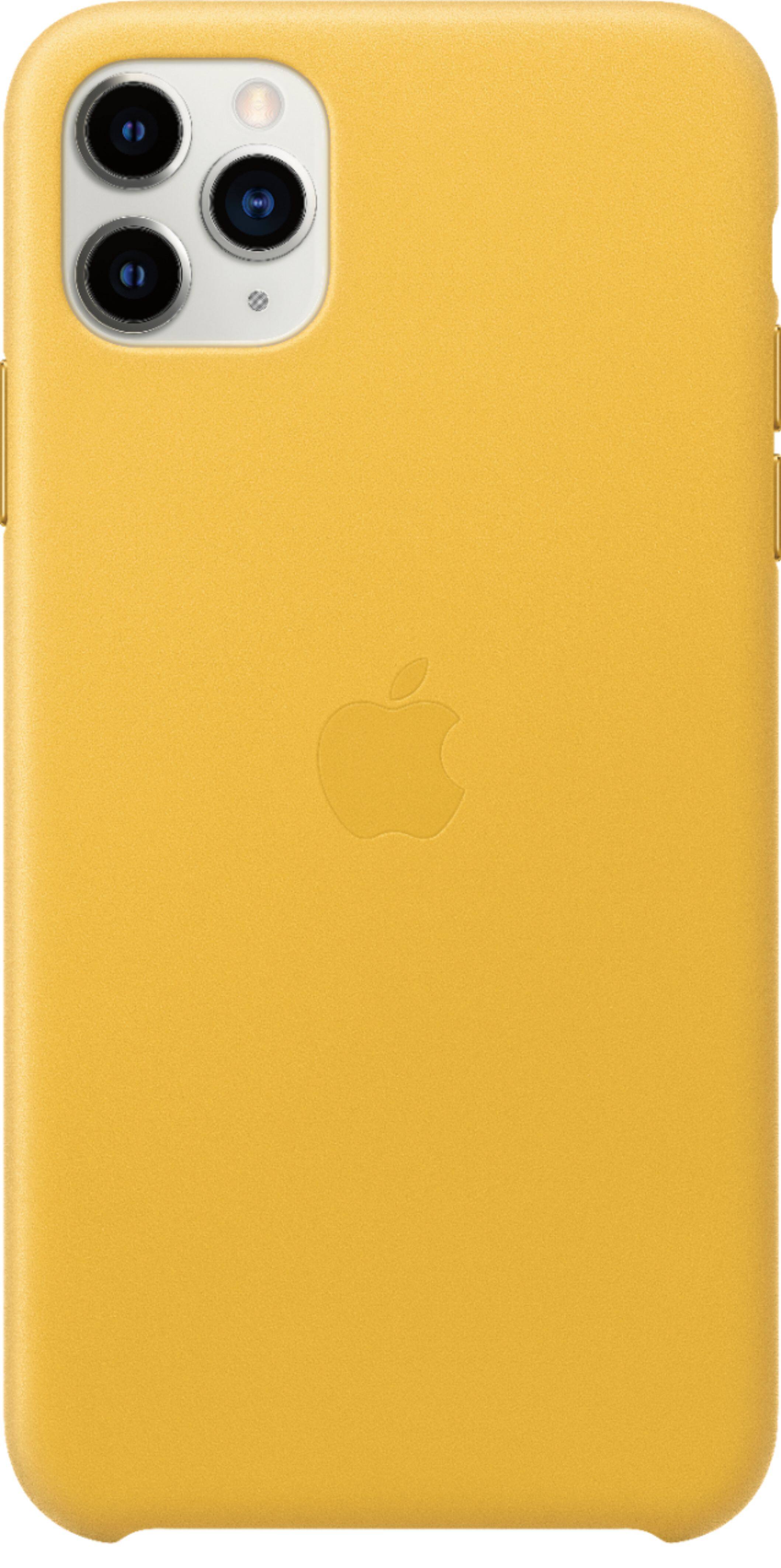 Alt View 1. Apple - iPhone 11 Pro Max Leather Case - Meyer Lemon.