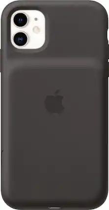 Front. Apple - iPhone 11 Smart Battery Case - Black.