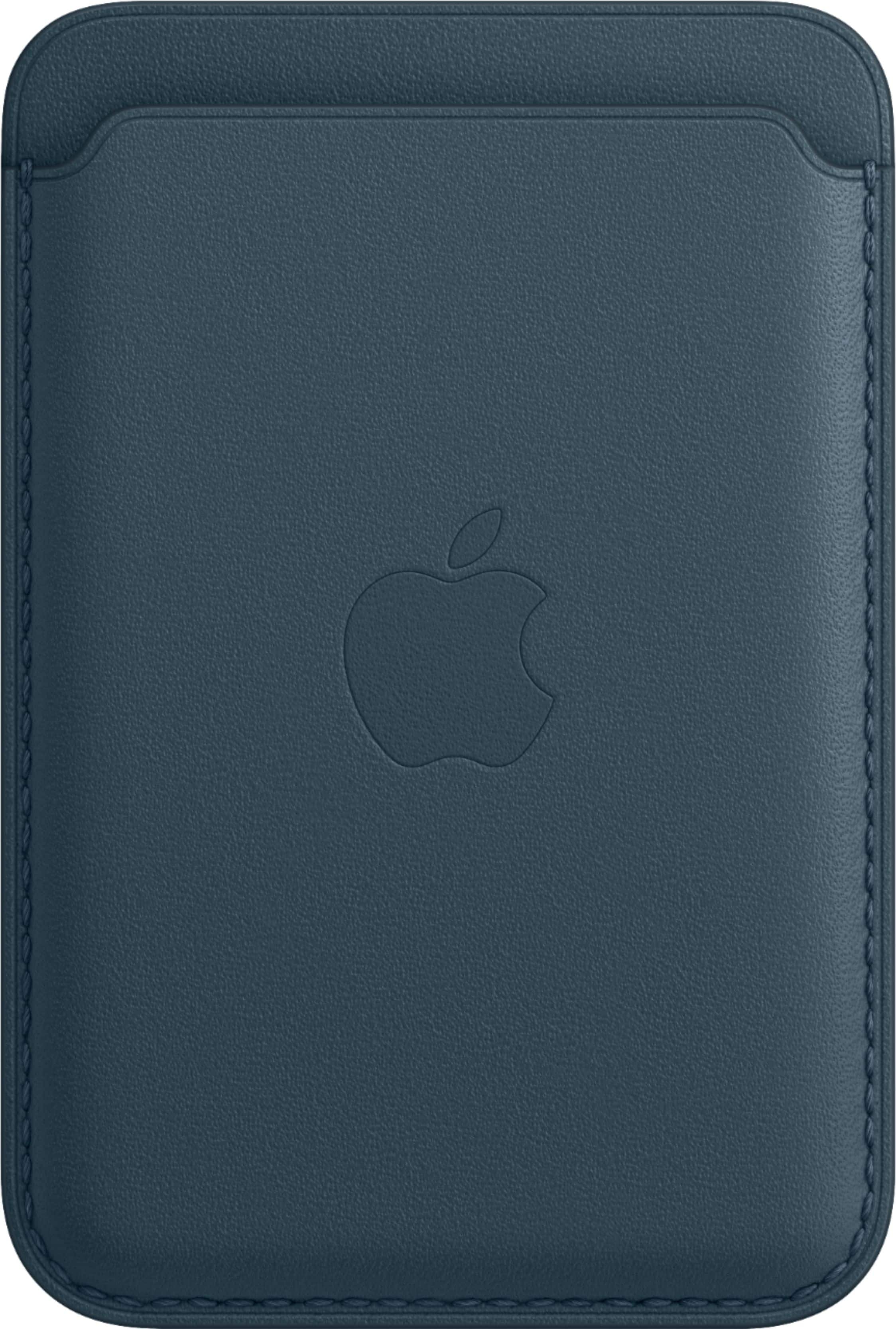 Front. Apple - iPhone® Leather Wallet with MagSafe - Baltic Blue.