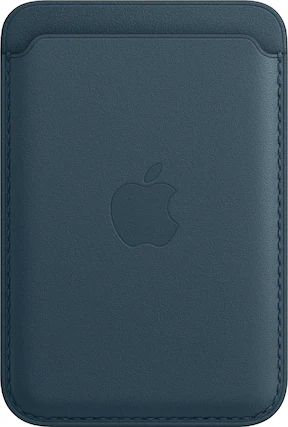 Front. Apple - iPhone® Leather Wallet with MagSafe - Baltic Blue.