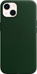 Apple - iPhone 13 Leather Case with MagSafe - Sequoia Green - Front_Zoom