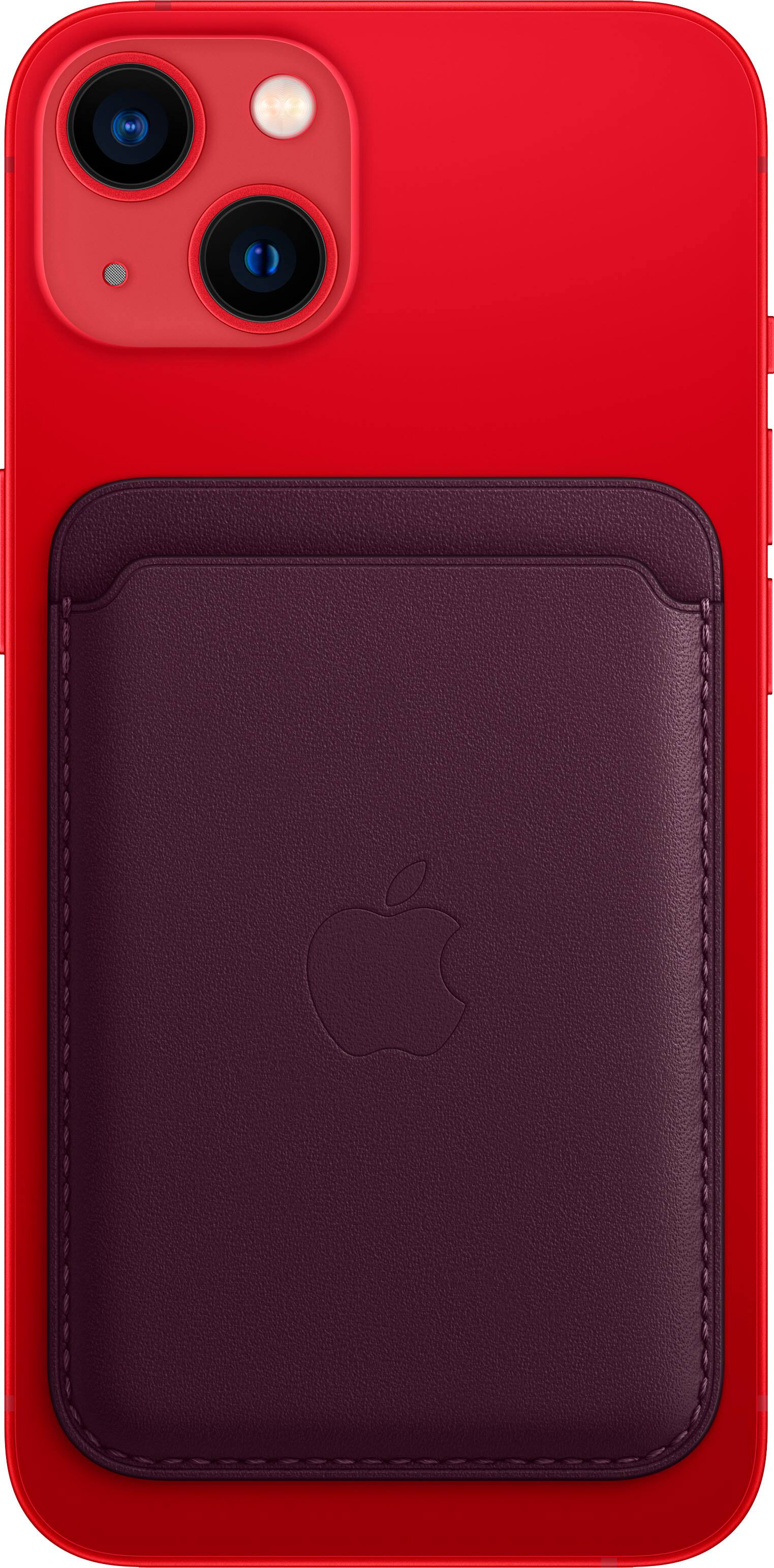 Apple iPhone Leather Wallet with MagSafe (2021) Midnight Brown Wisteria  Cherry