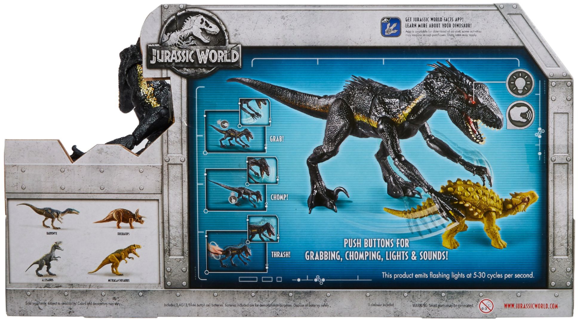 Best Buy Jurassic World Grab N Growl Indoraptor Dinosaur Figure Black 