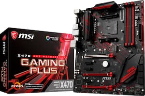 MSI - X470 GAMING PLUS (Socket AM4) USB 3.1 Gen 1 AMD Motherboard with LED Lighting - Front_Zoom