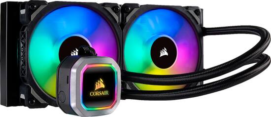 Front Zoom. CORSAIR - Hydro Series H100i RGB Platinum 120mm Processor Liquid Cooling System with RGB Lighting - Black/Silver.