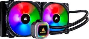 CORSAIR - Hydro Series H115i RGB Platinum 140mm Processor Liquid Cooling System with RGB Lighting - Black/Silver - Front_Zoom