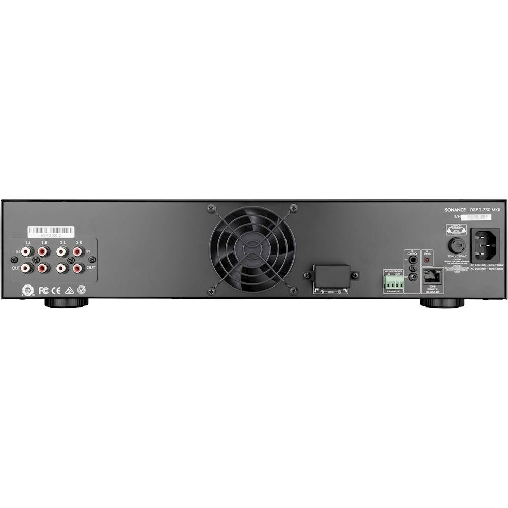 Back View: Sonance - DSP 2-750 MKII - 1500W 2.0-Ch. DSP Power Amplifier (Each) - Black