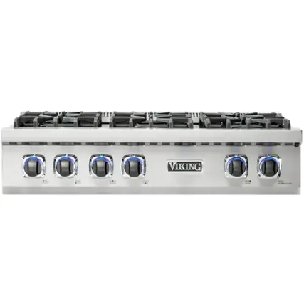 Front. Viking - Built-in 7 Series Gas 36"W Sealed Burner Rangetop-LP - Stainless Steel.