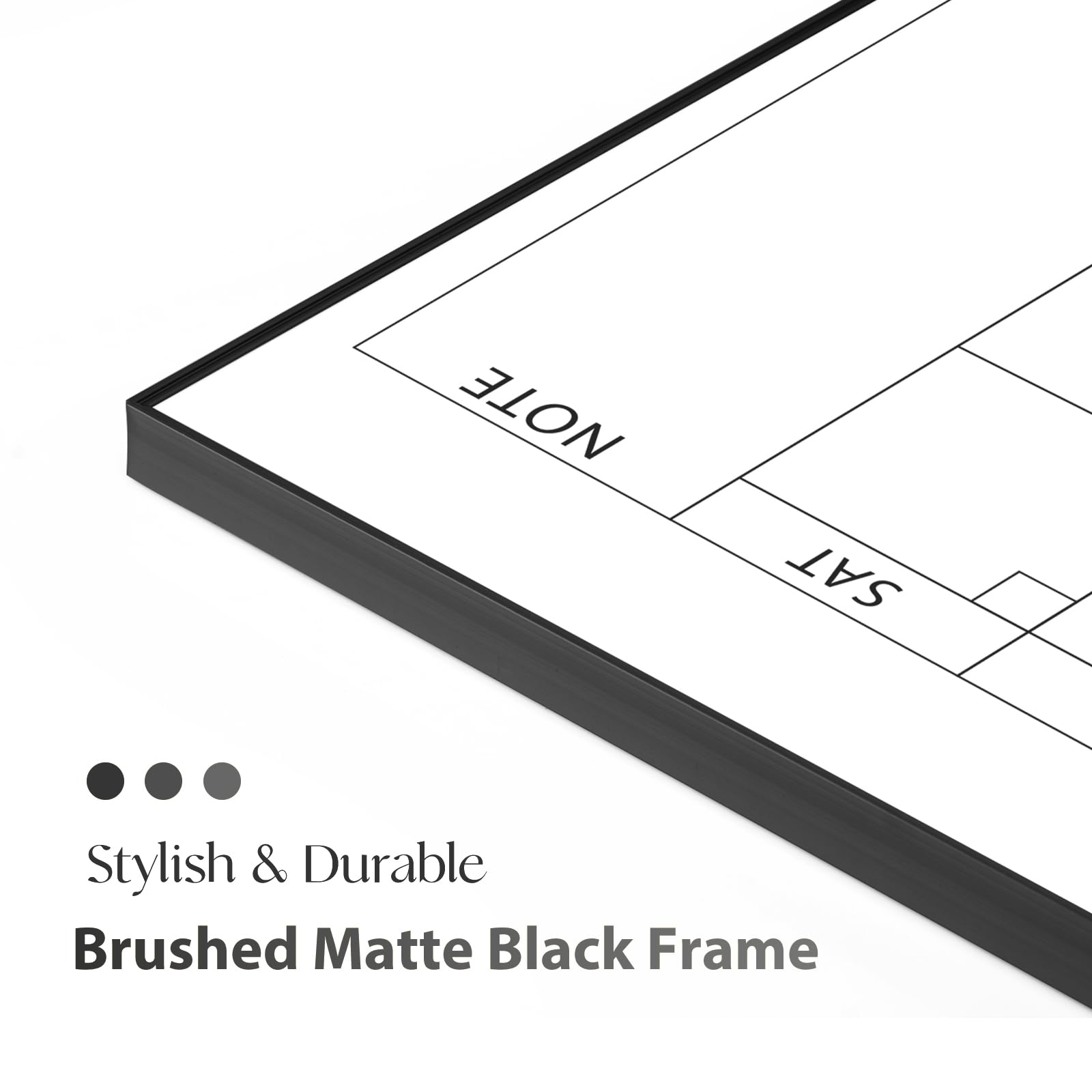 Stylish & Durable  
Brushed Matte Black Frame