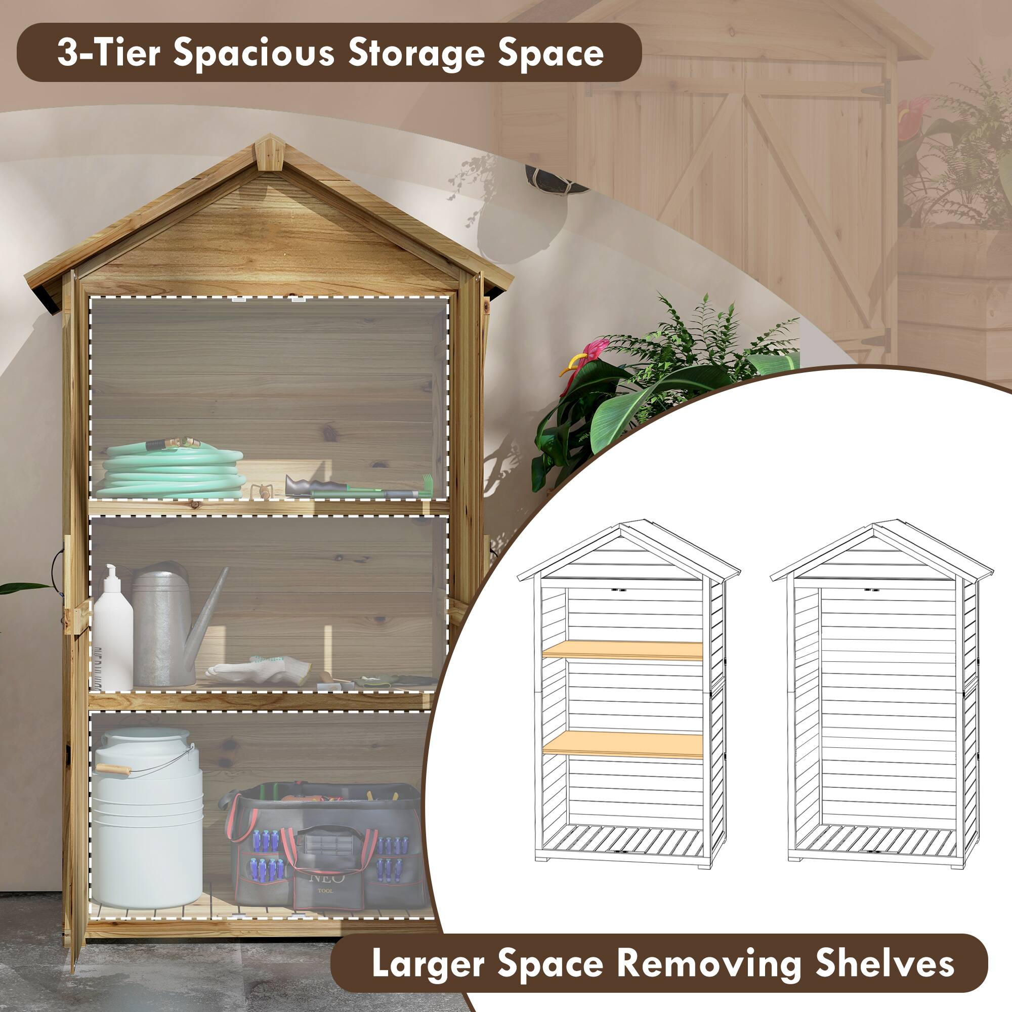3-Tier Spacious Storage Space

Larger Space Removing Shelves