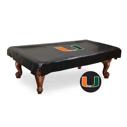 Front. Holland Bar Stool Co. - Miami Hurricanes 7' Billiard Table Cover - Multicolor.