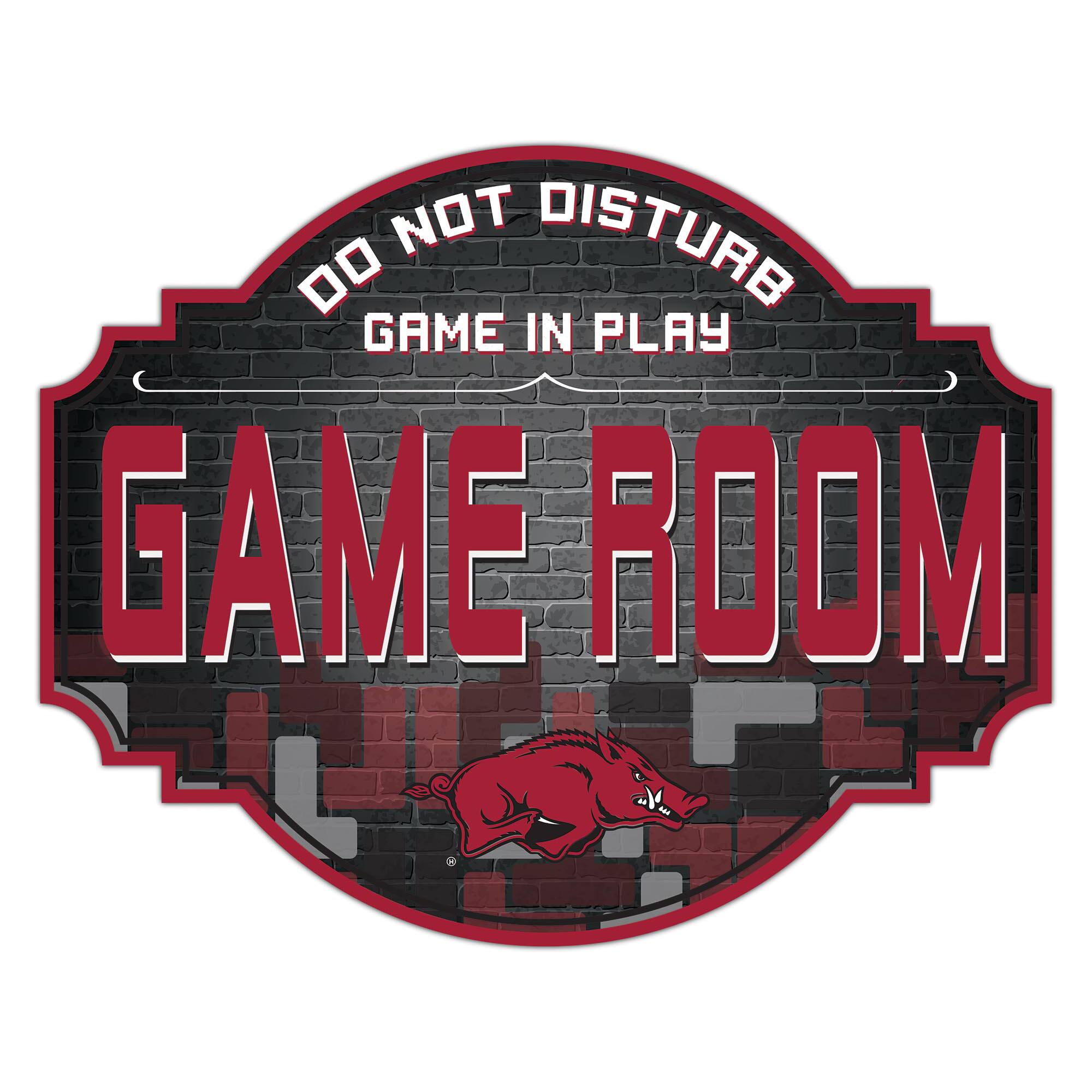 Arkansas Razorbacks 12'' Game Room Tavern Sign