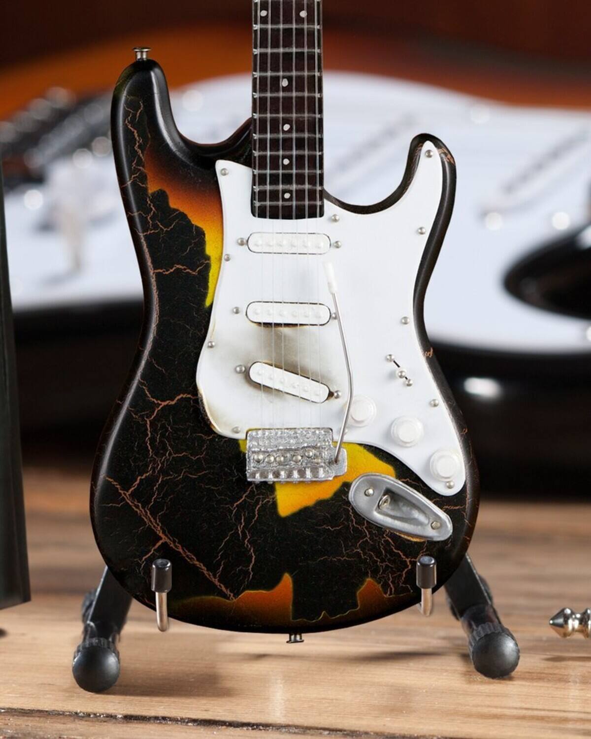 Alt View 1. Axe Heaven - Axe Heaven -Jimi Hendrix - Jimi Hendrix Signature Burnt Fender Stratocaster Mini Guitar Replica - Collectibles - Multicolor.
