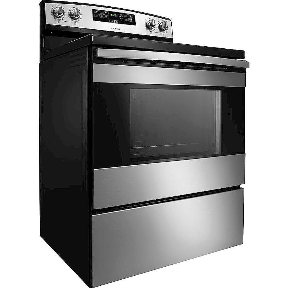 Angle View: Amana - 4.8 Cu. Ft. Freestanding Electric Range - Stainless steel