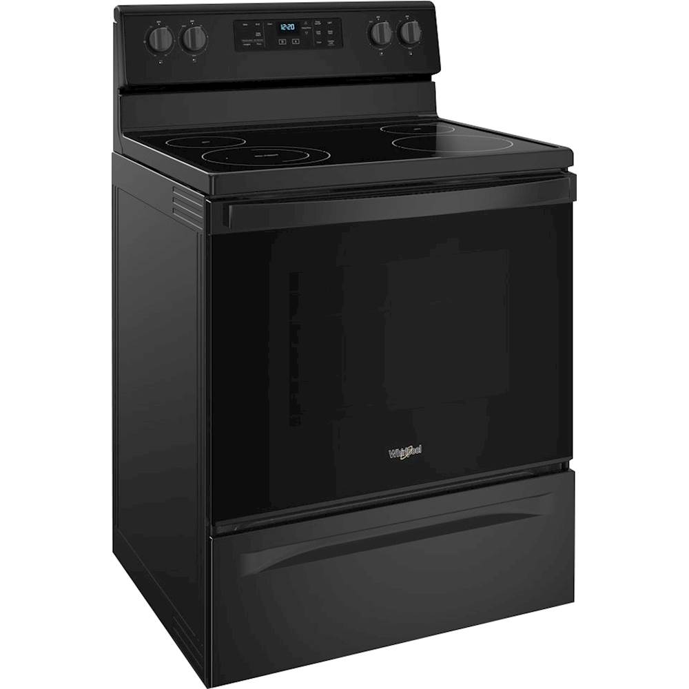 Angle View: Whirlpool - 5.3 Cu. Ft. Self-Cleaning Freestanding Electric Range - Black