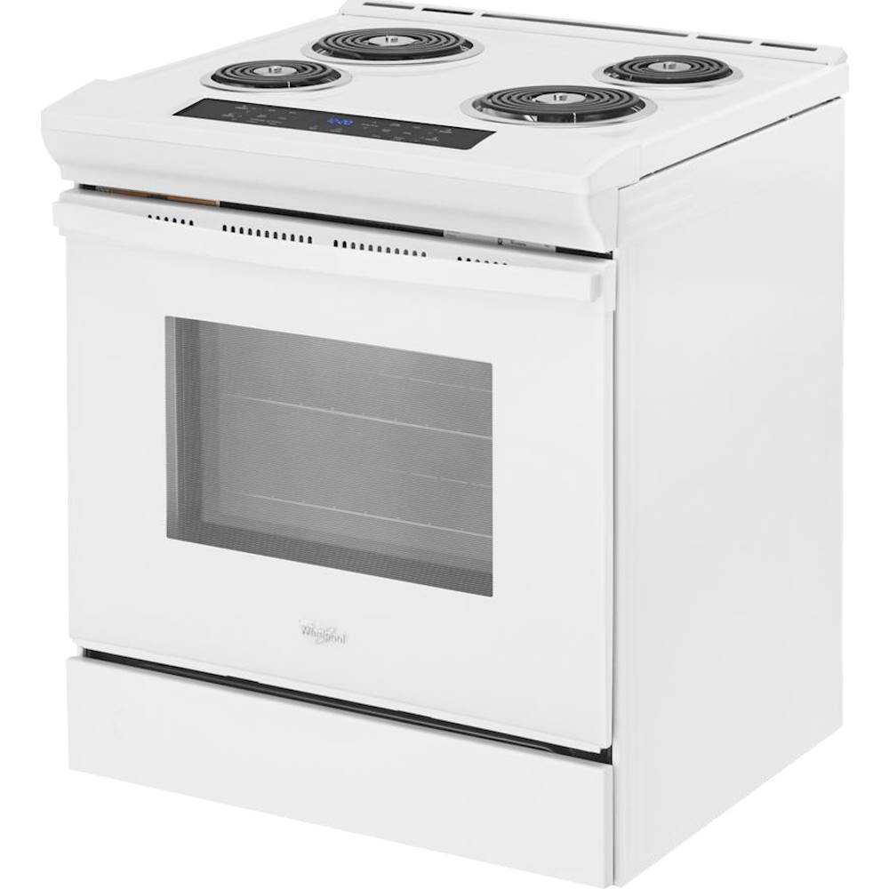 Left View: Whirlpool - 4.8 Cu. Ft. Self-Cleaning Slide-In Electric Range - White