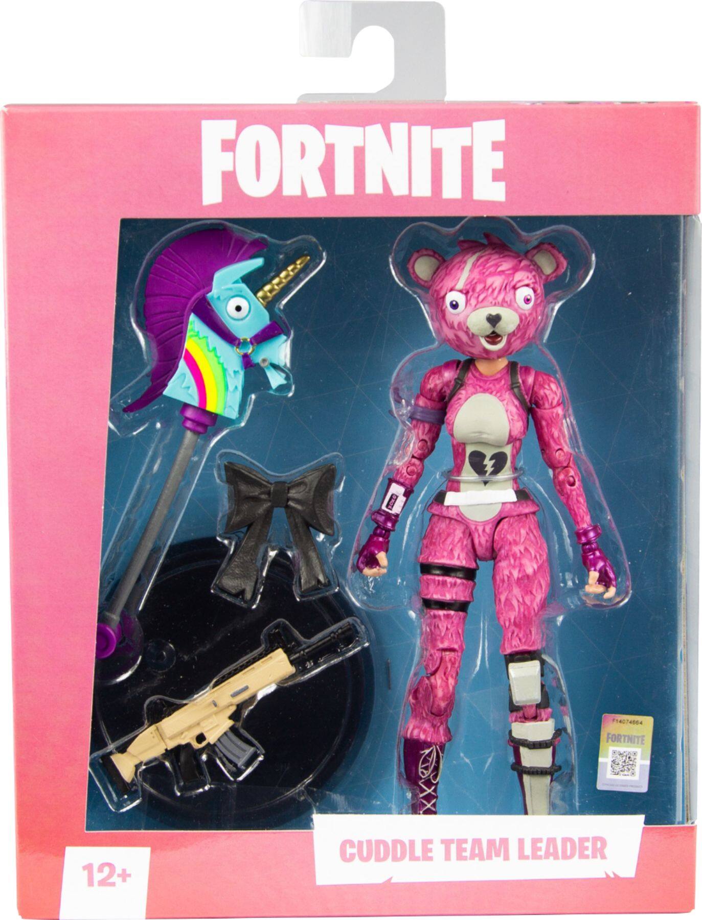 Front. McFarlane Toys - Fortnite Cuddle Team Leader Figure - Black/White/Pink.