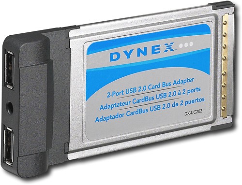  Dynex™ - 2-Port USB 2.0 PCMCIA Notebook Card