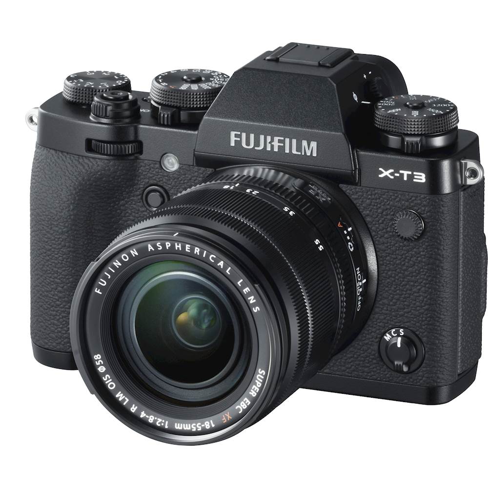 Angle View: Fujifilm - X Series X-T3 Mirrorless Camera with XF18-55mm F2.8-4 R LM OIS Lens - Black