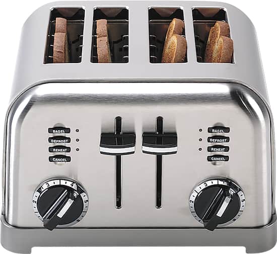 Cuisinart 4 Slice Metal Classic Toaster Brushed Chrome Cpt 180 Best Buy