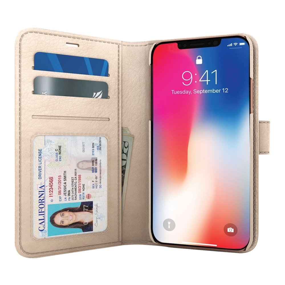 polo book case for apple iphone xr - champagne