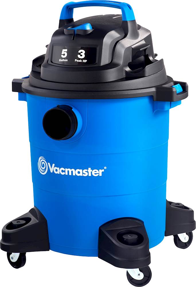 Left View: VacMaster - Wet/Dry Canister Vacuum - Blue/Black