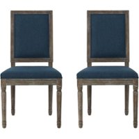 Noble House - Gainsville Fabric Dining Chair (Set of 2) - Navy Blue - Front_Zoom