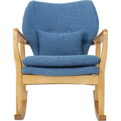 Noble House - Hillsboro Rocking Chair - Muted Blue/Light Walnut