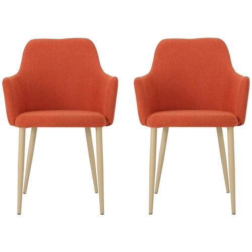 Noble House - Grundy Fabric Dining Chair (Set of 2) - Muted Orange