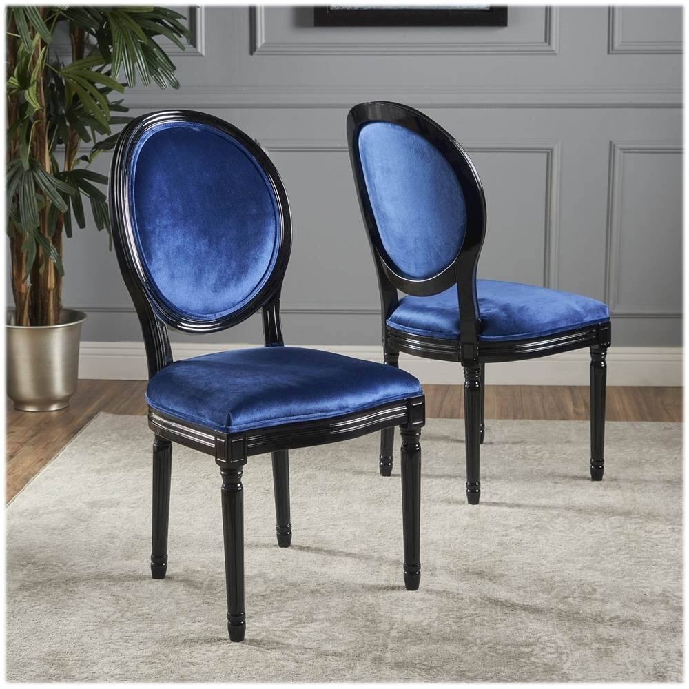 Best Buy Noble House Vera Dining Chair (Set of 2) Navy Blue/Black 301351