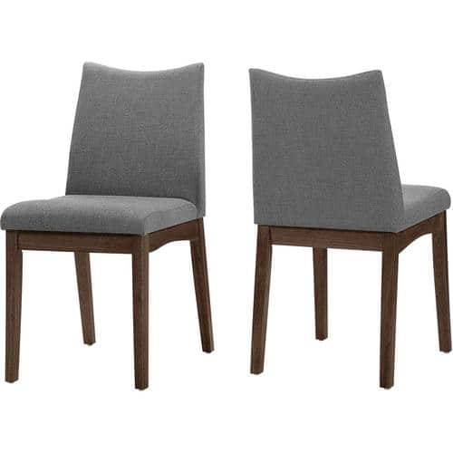 Noble House - Bayside Dining Chair (Set of 2) - Dark Gray/Walnut