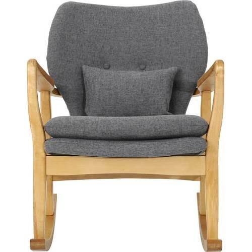 Noble House - Hillsboro Rocking Chair - Gray/Light Walnut