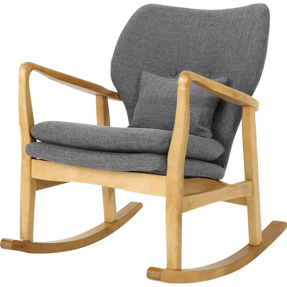 Left View: Noble House - Hillsboro Rocking Chair - Gray/Light Walnut