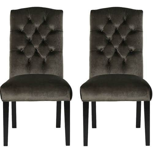 Noble House - Dyersburg Velvet Fabric Dining Chair (Set of 2) - Charcoal