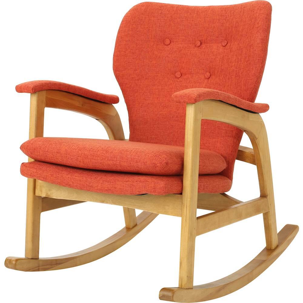 Best Buy Noble House Newton Rocking Chair Muted Orange/Light Walnut 301991