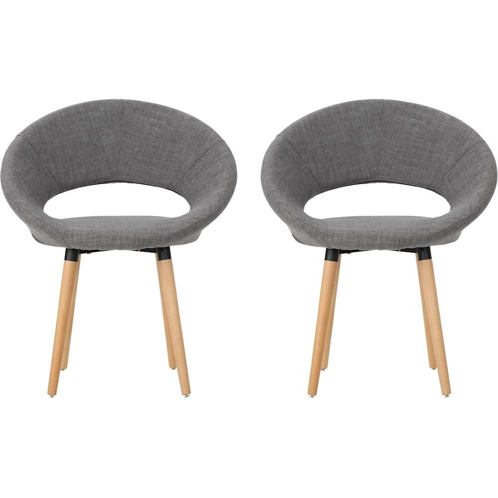 Noble House - Rimrock Dining Chair (Set of 2) - Light Gray - Front_Zoom