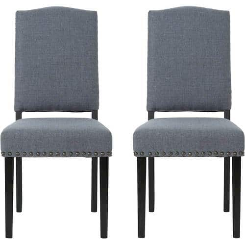 Noble House - Brookfield Fabric Dining Chair (Set of 2) - Dark Gray