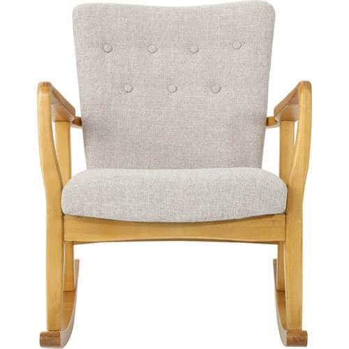 Noble House - Peabody Rocking Chair - Wheat/Light Walnut