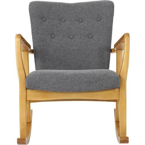 Noble House - Peabody Rocking Chair - Gray/Light Walnut